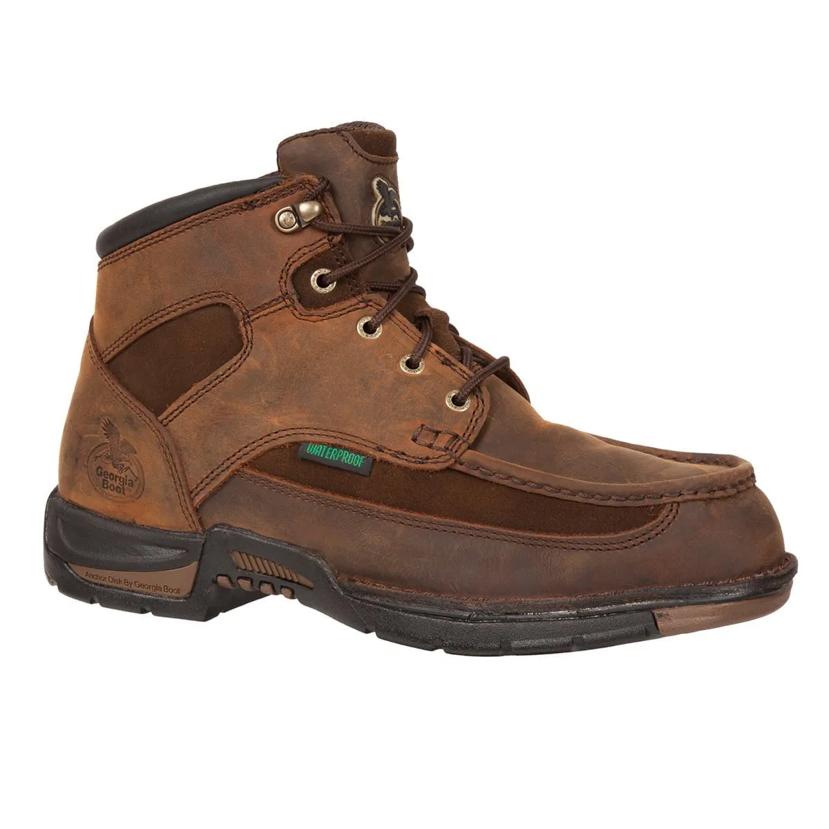 Georgia Athens Brown Suede Leather Steel Toe Waterproof Work Boots