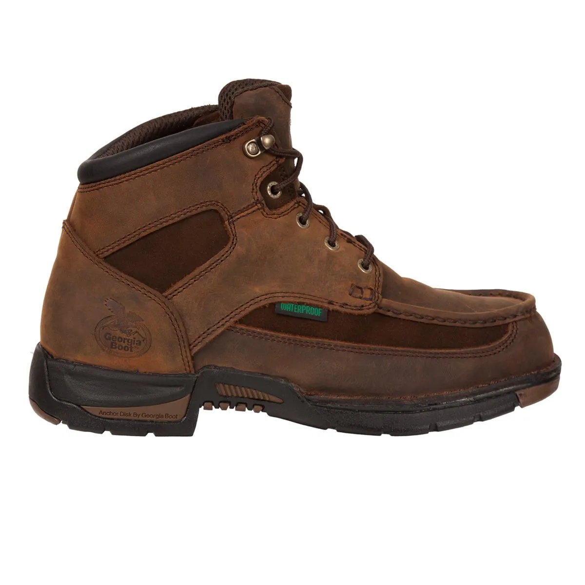 Georgia Athens Brown Suede Leather Steel Toe Waterproof Work Boots