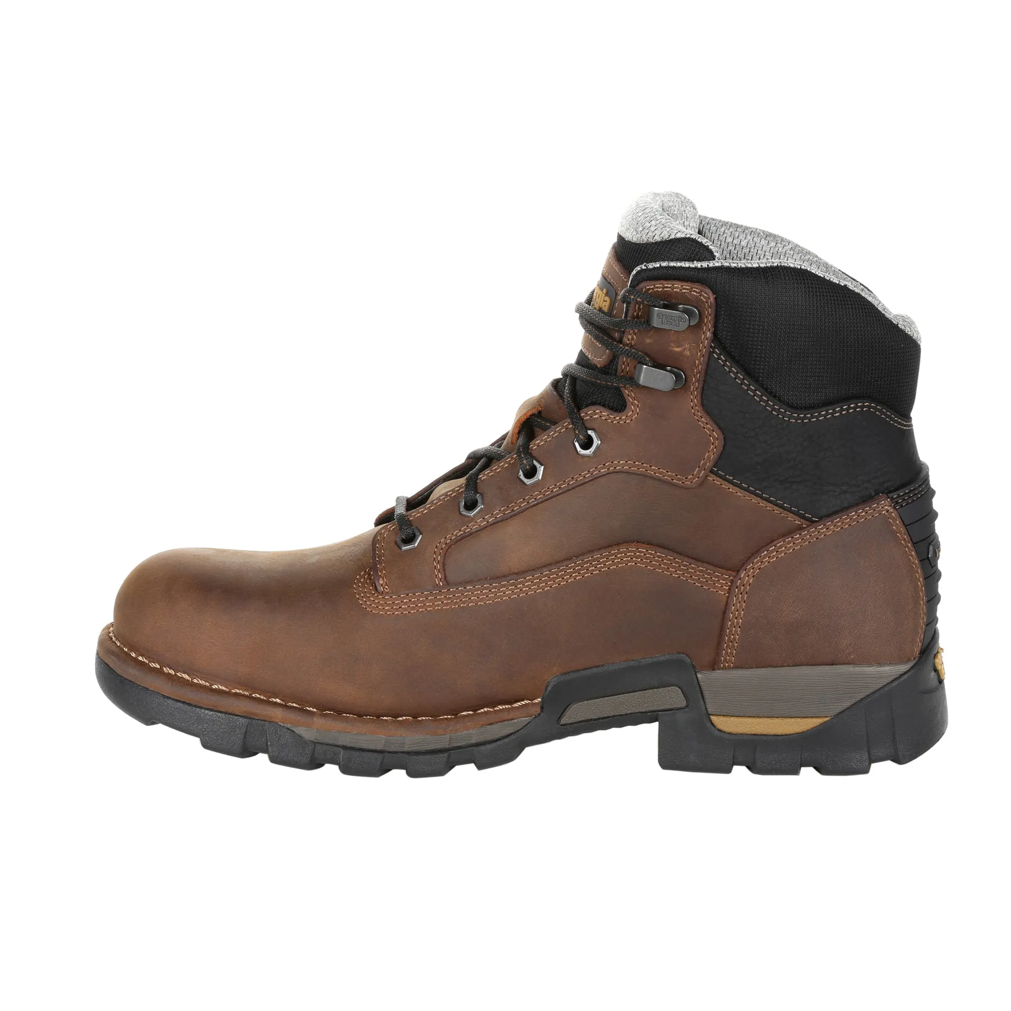 Georgia Men's Brown Leather Work Boots, Waterproof, Steel Toe, Eagle One