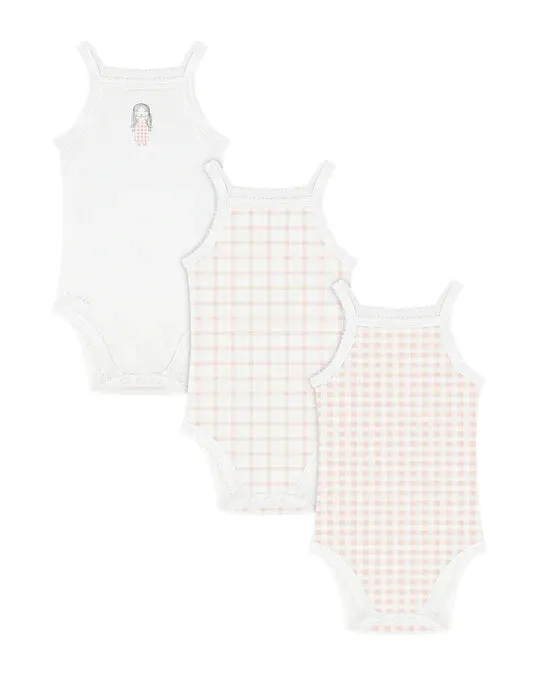 Girls Checkered Sleeveless Undershirts