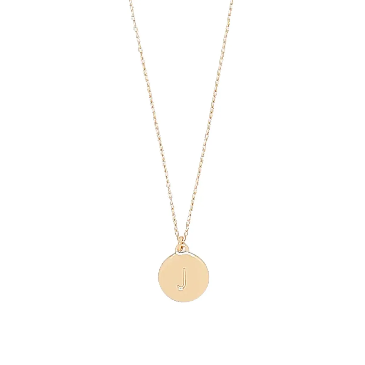 Gold J Initial Mini Pendant