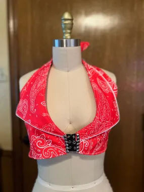 Halter Top with Bandana Print.