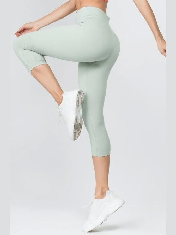 High Rise Ankle Capri Leggings