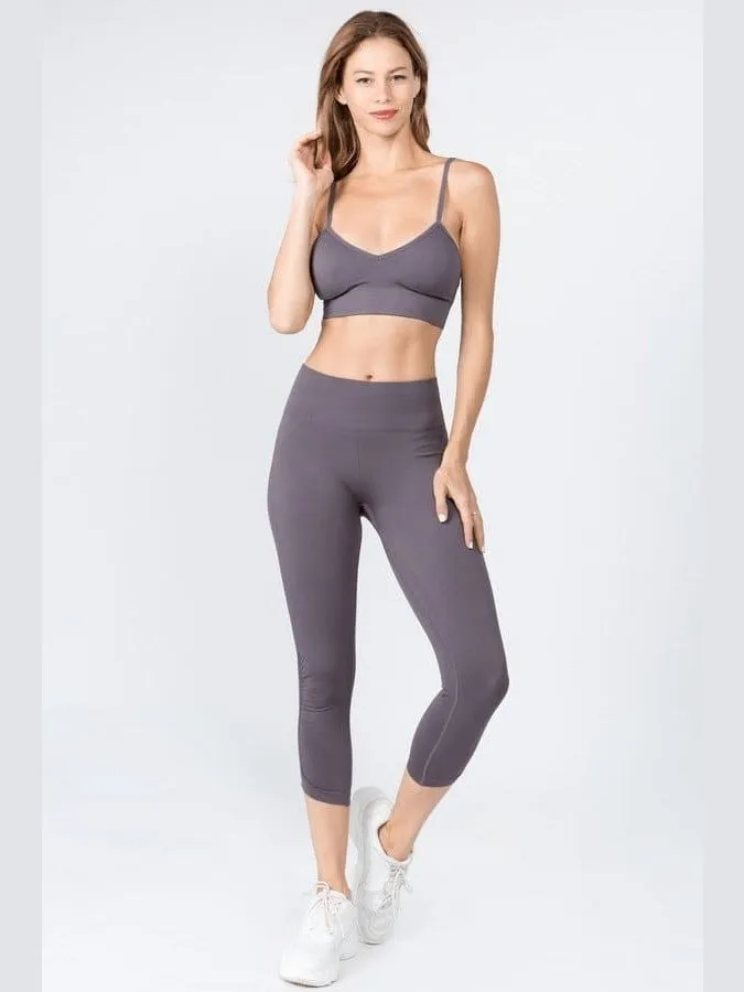 High Rise Ankle Capri Leggings