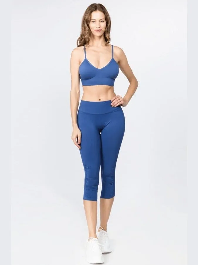 High Rise Ankle Capri Leggings