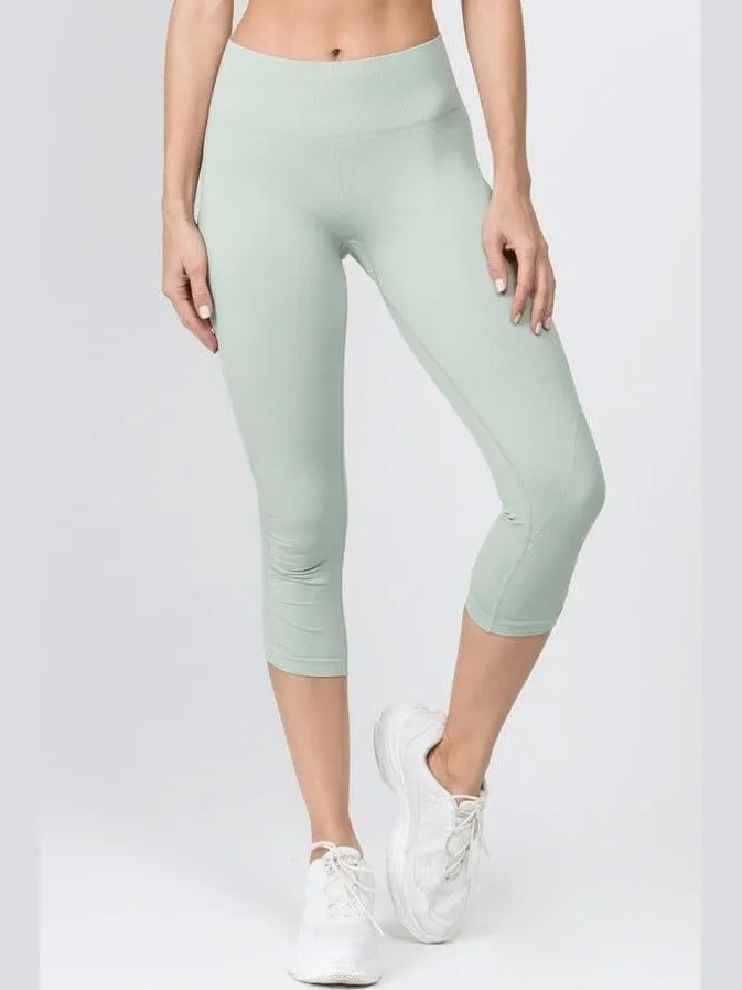 High Rise Ankle Capri Leggings