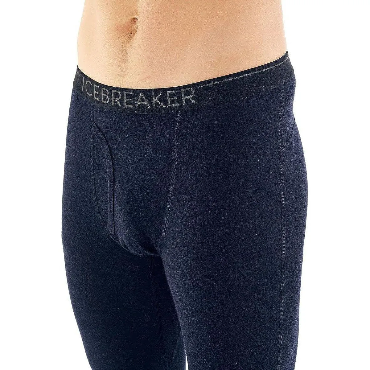 Icebreaker Men's 200 Oasis Cold Weather Leggings with Fly, Wool Base Layer Thermal Pants for optimal warmth and comfort.