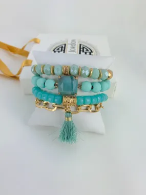 Island Bracelet Set - Tropical Charm Jewelry Set for a Beach Vibe