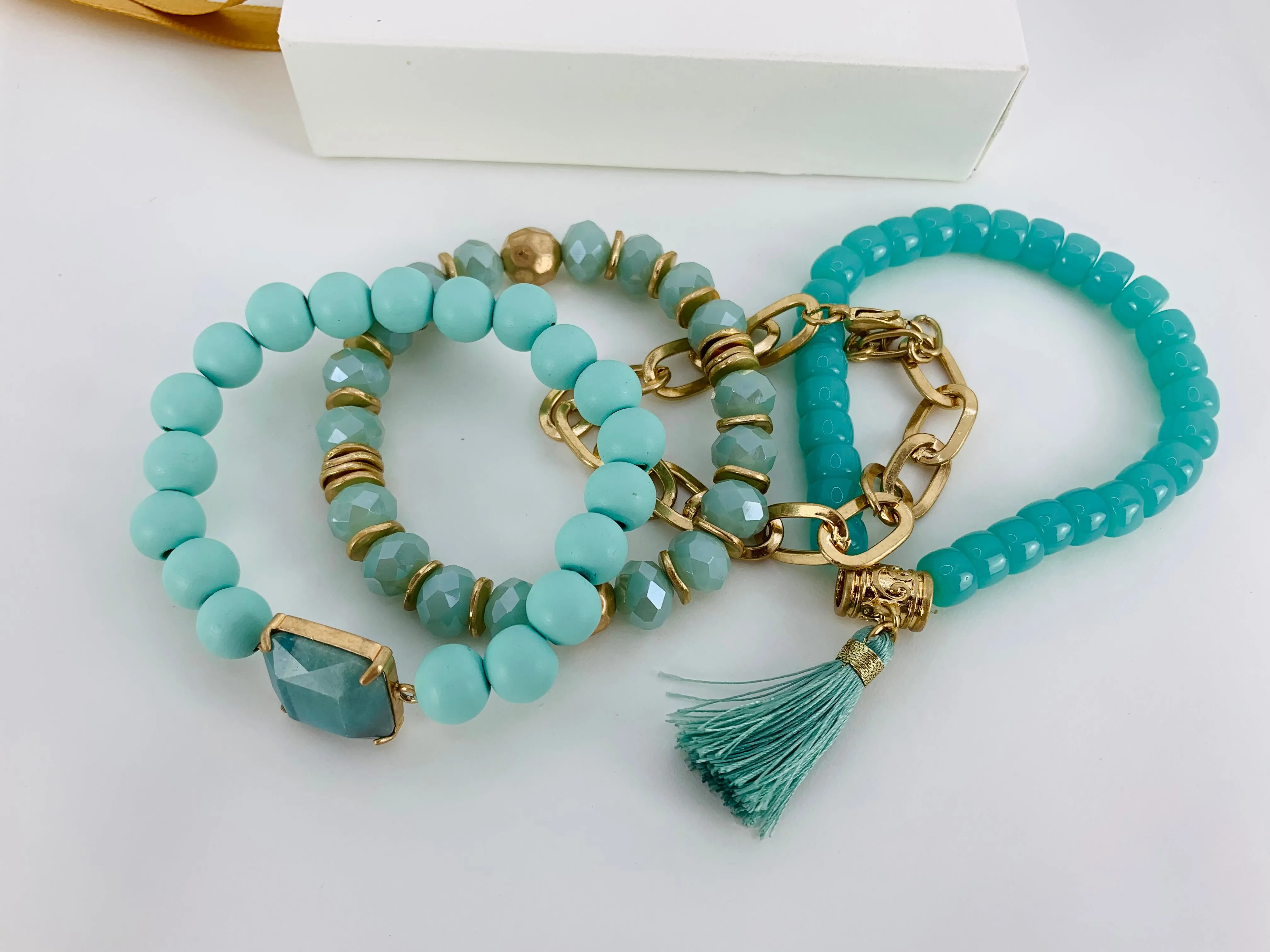 Island Bracelet Set - Tropical Charm Jewelry Set for a Beach Vibe