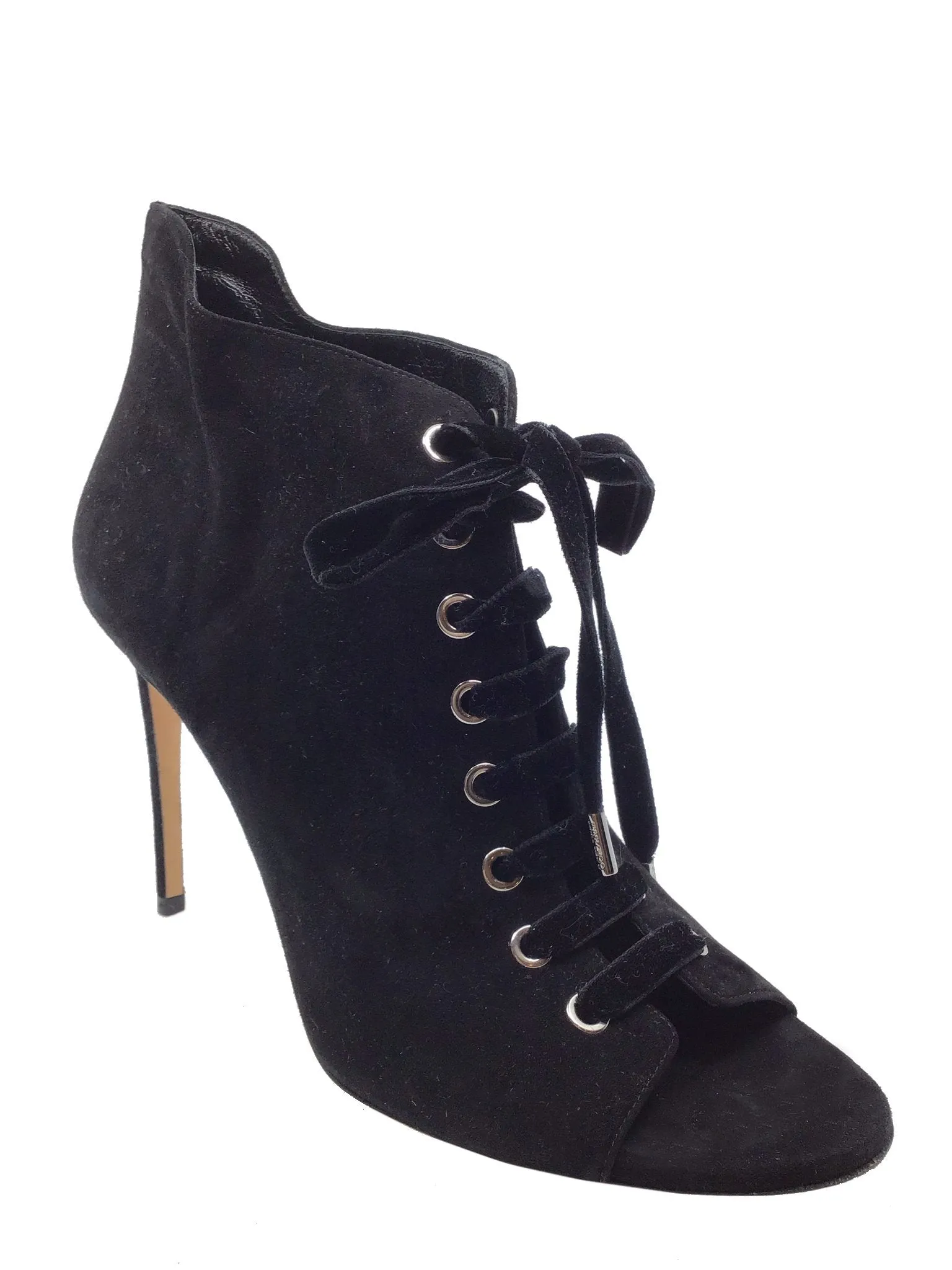 Jimmy Choo Mavy Suede Lace-Up Open Toe Bootie Size 11 - Top Fashion Footwear