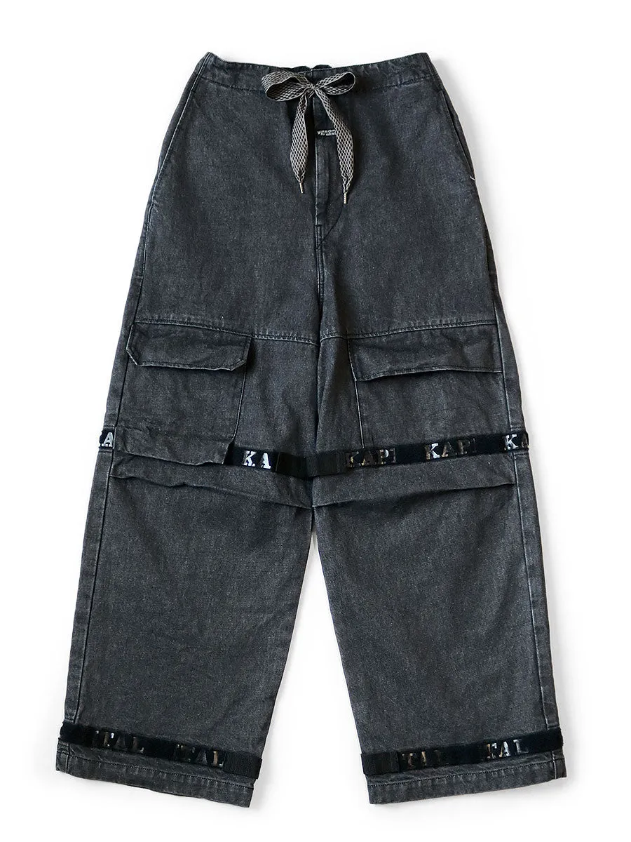 Kapital black denim pants - 14oz, Kinari Nouvelle, Shuttle style.