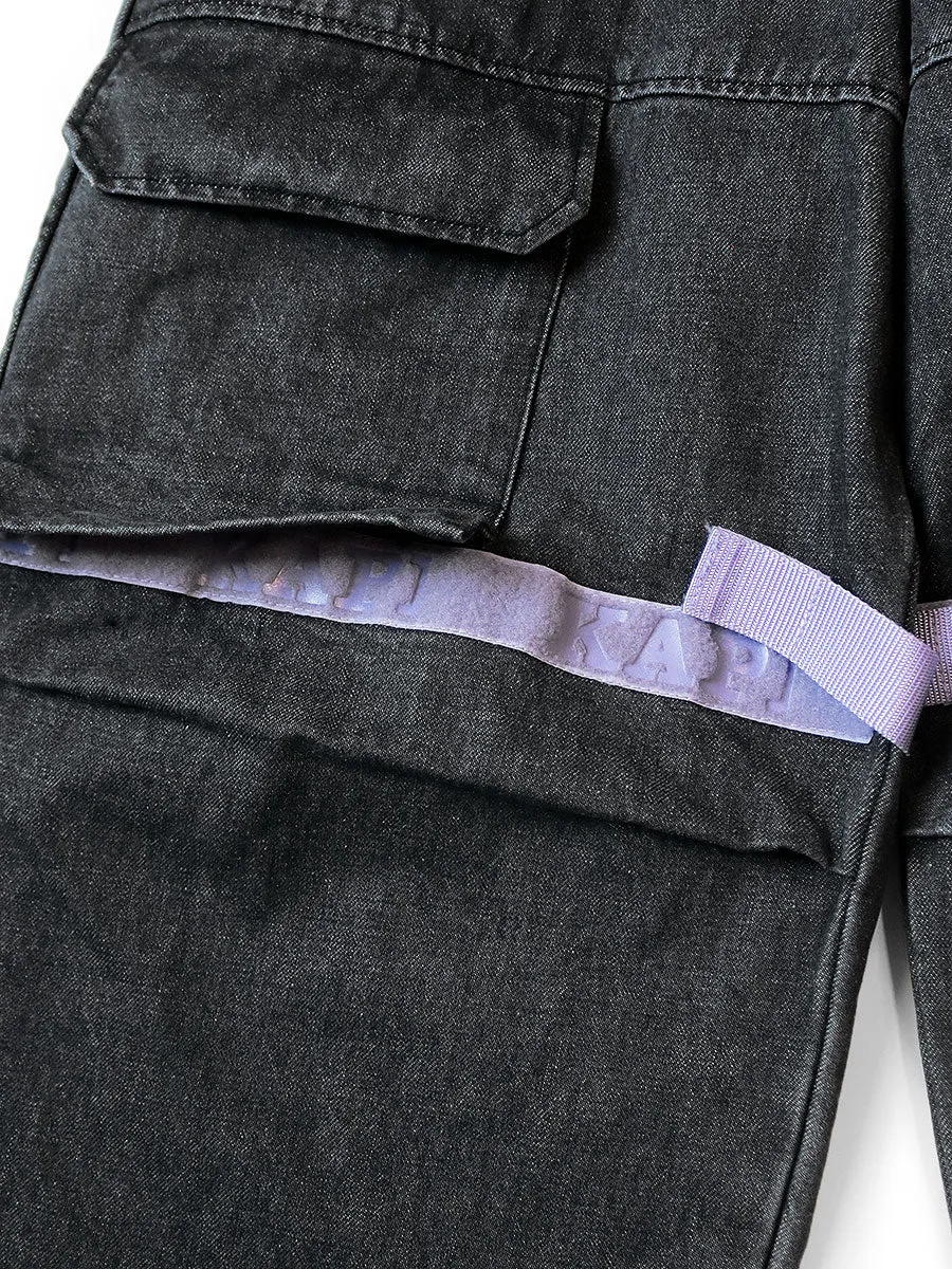 Kapital black denim pants - 14oz, Kinari Nouvelle, Shuttle style.