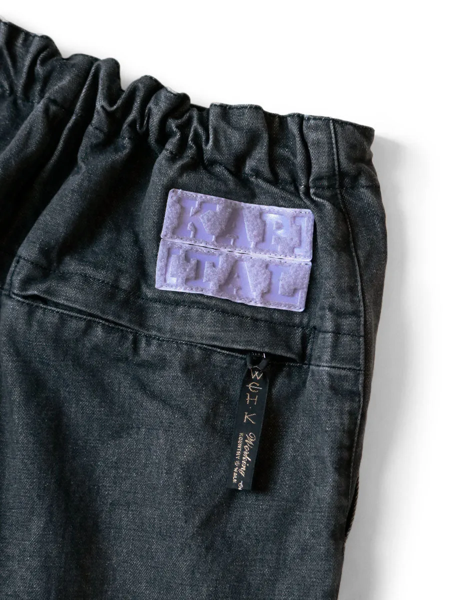 Kapital black denim pants - 14oz, Kinari Nouvelle, Shuttle style.