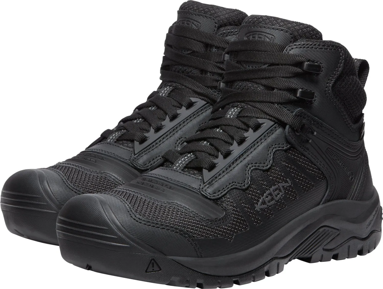 Keen Reno Mid KBF WP Soft Toe Work Boots - Black Leather | Men's Black/Black