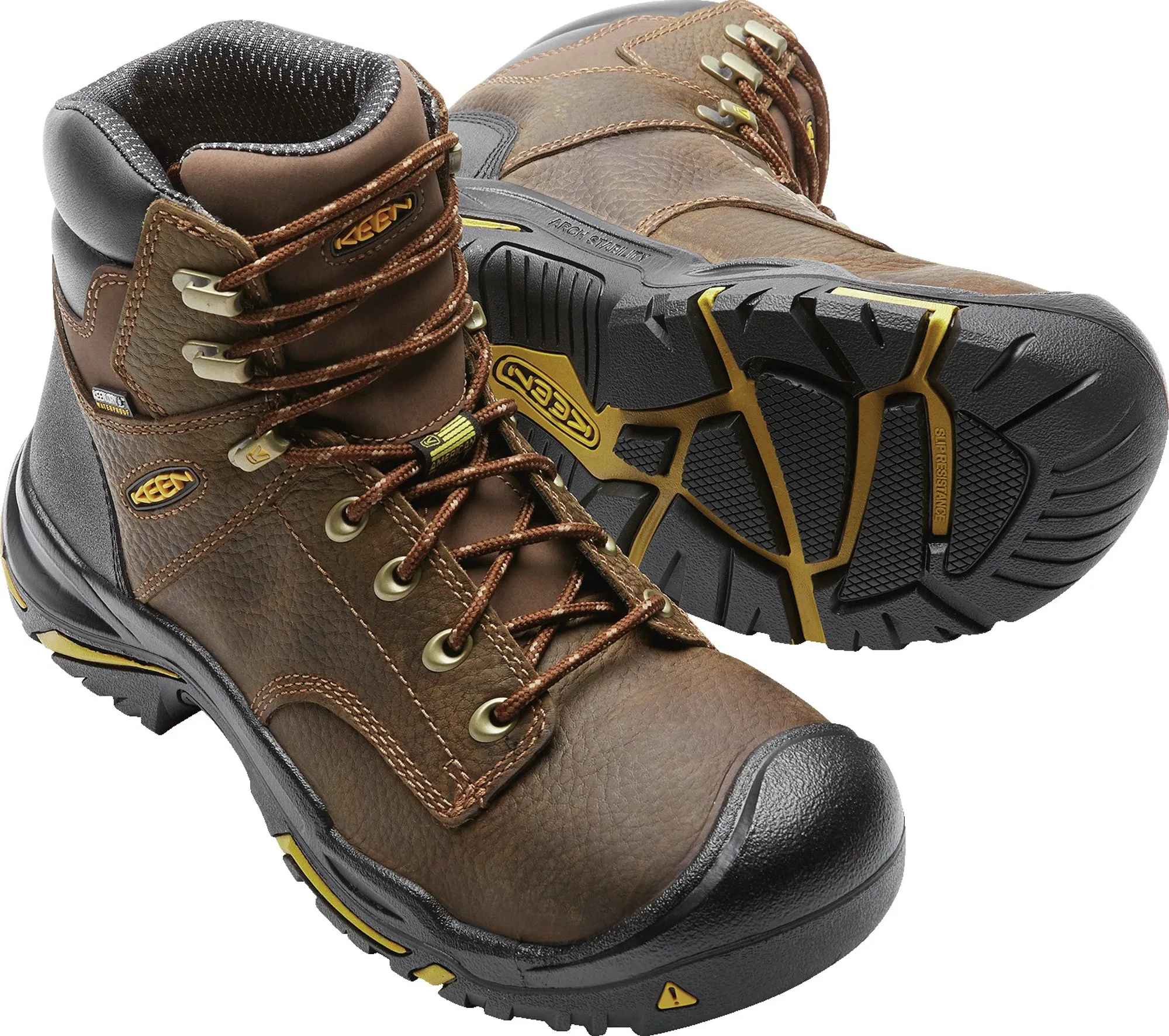 Keen Utility Cascade Brown Mt Vernon Work Boots - Waterproof Nubuck, 6in for Men