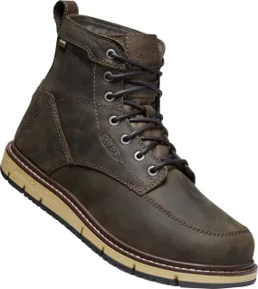 Keen work boots San Jose WP soft toe in cascade brown/black leather.