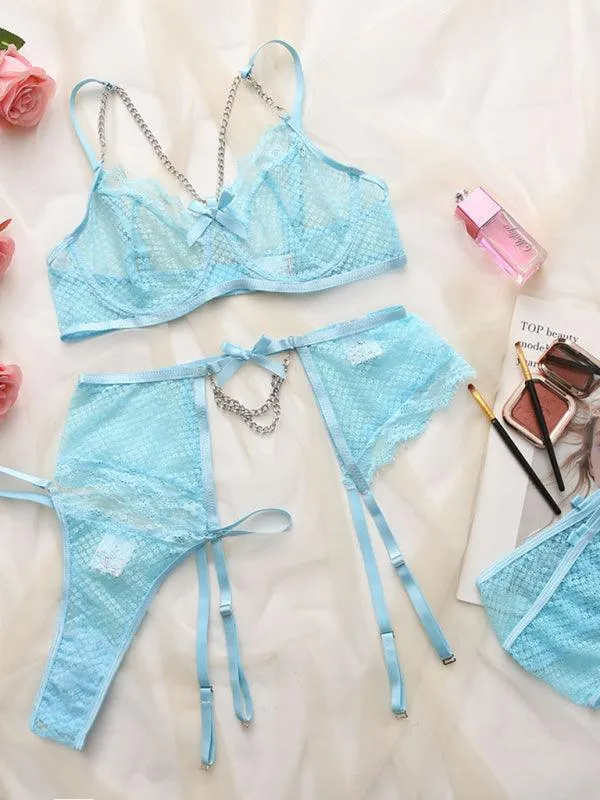 Lace Mesh Lingerie Set for Women