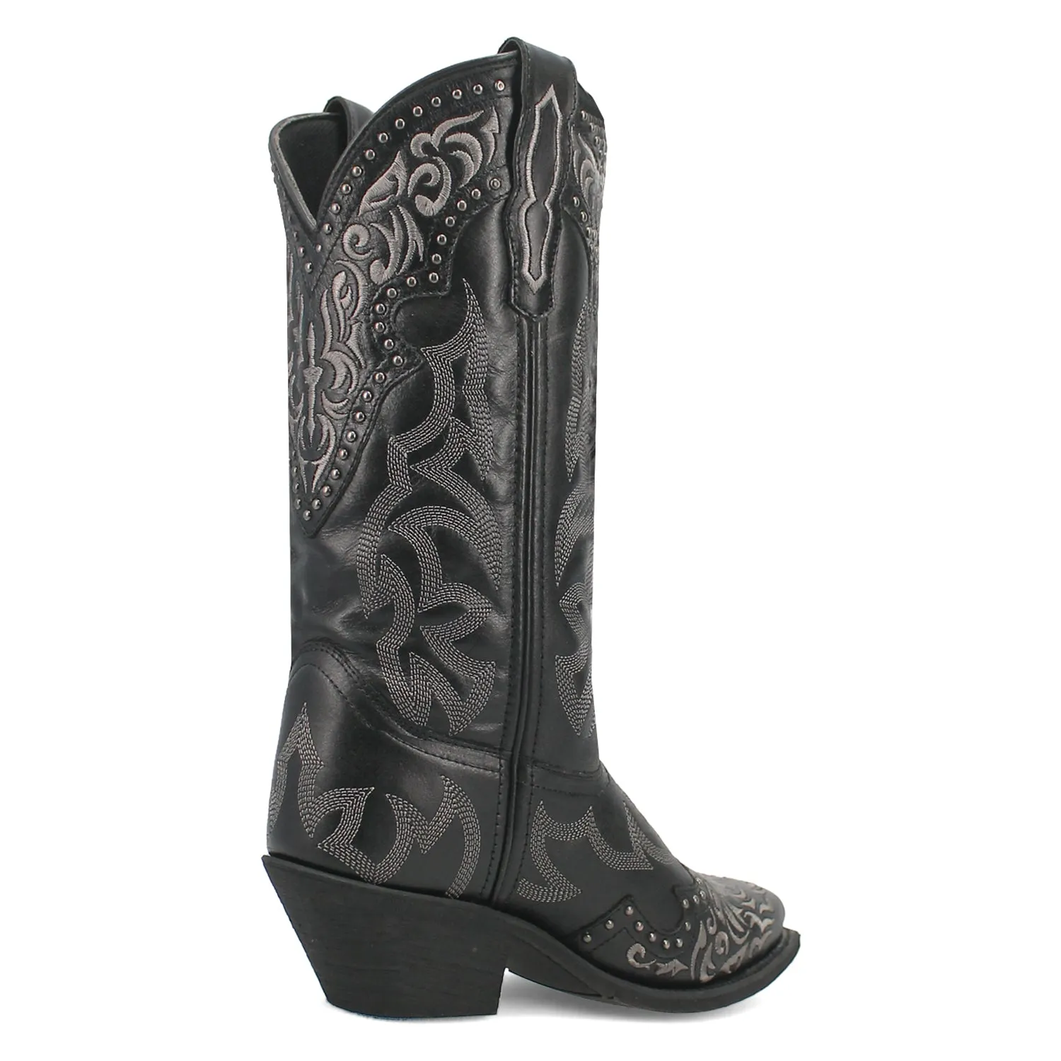 Laredo Black Leather Cowboy Boots for Women