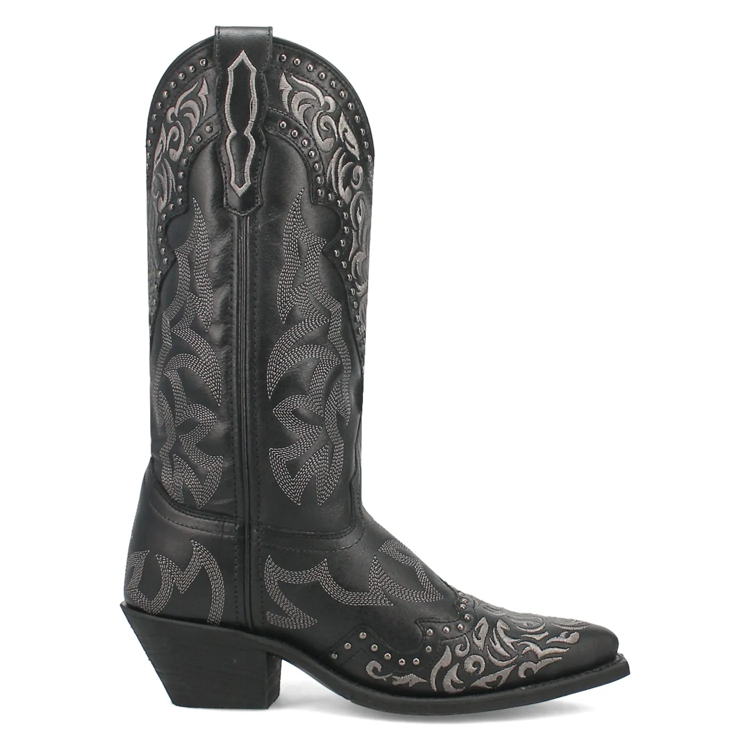 Laredo Black Leather Cowboy Boots for Women