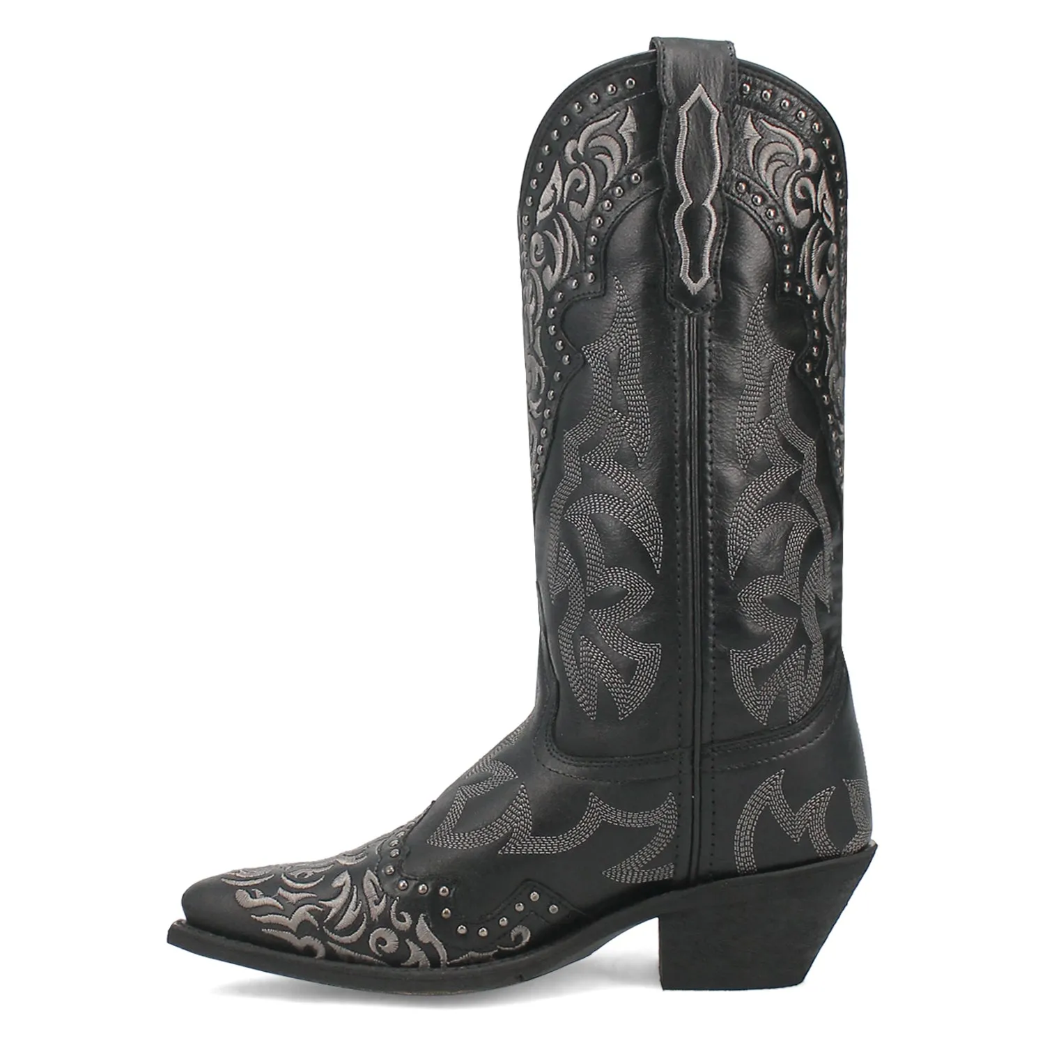 Laredo Black Leather Cowboy Boots for Women