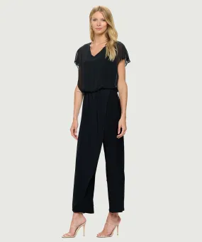 Last Tango Jumpsuit Chiffon Overlay Black - fashion
