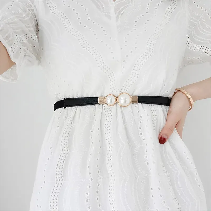 Leather Wide Dress Belt with Corset Strap