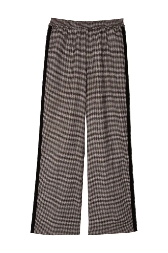 Leon & Harper Paolo Trousers - Brown Check - Size 36 (UK10)