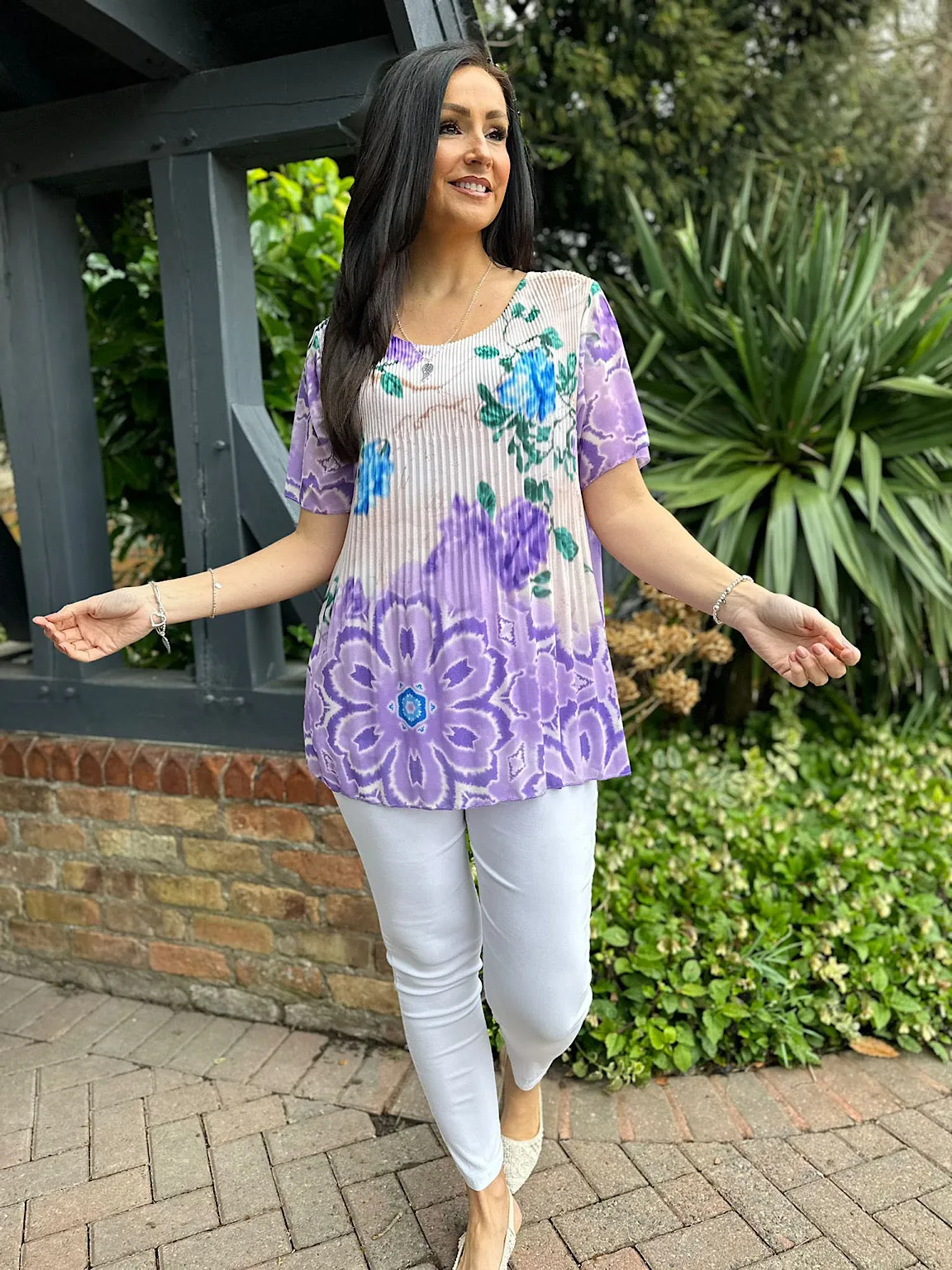 Lilac Floral Blouse - Colour Blend - Bethany