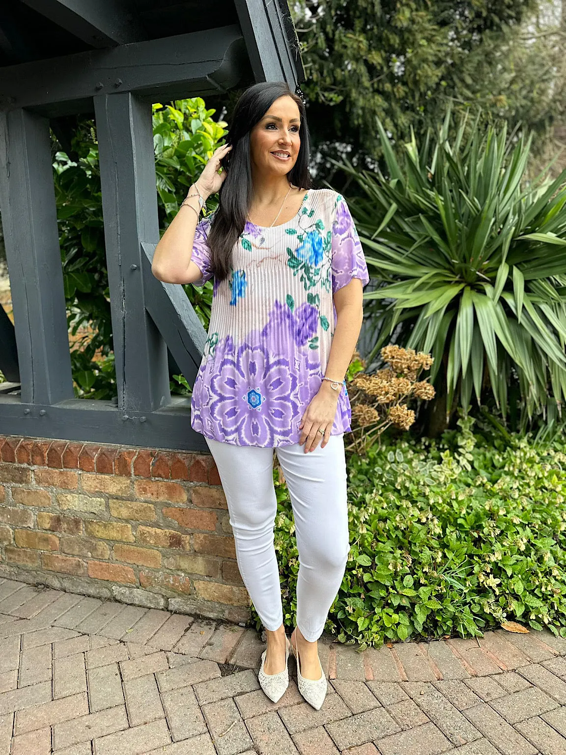 Lilac Floral Blouse - Colour Blend - Bethany