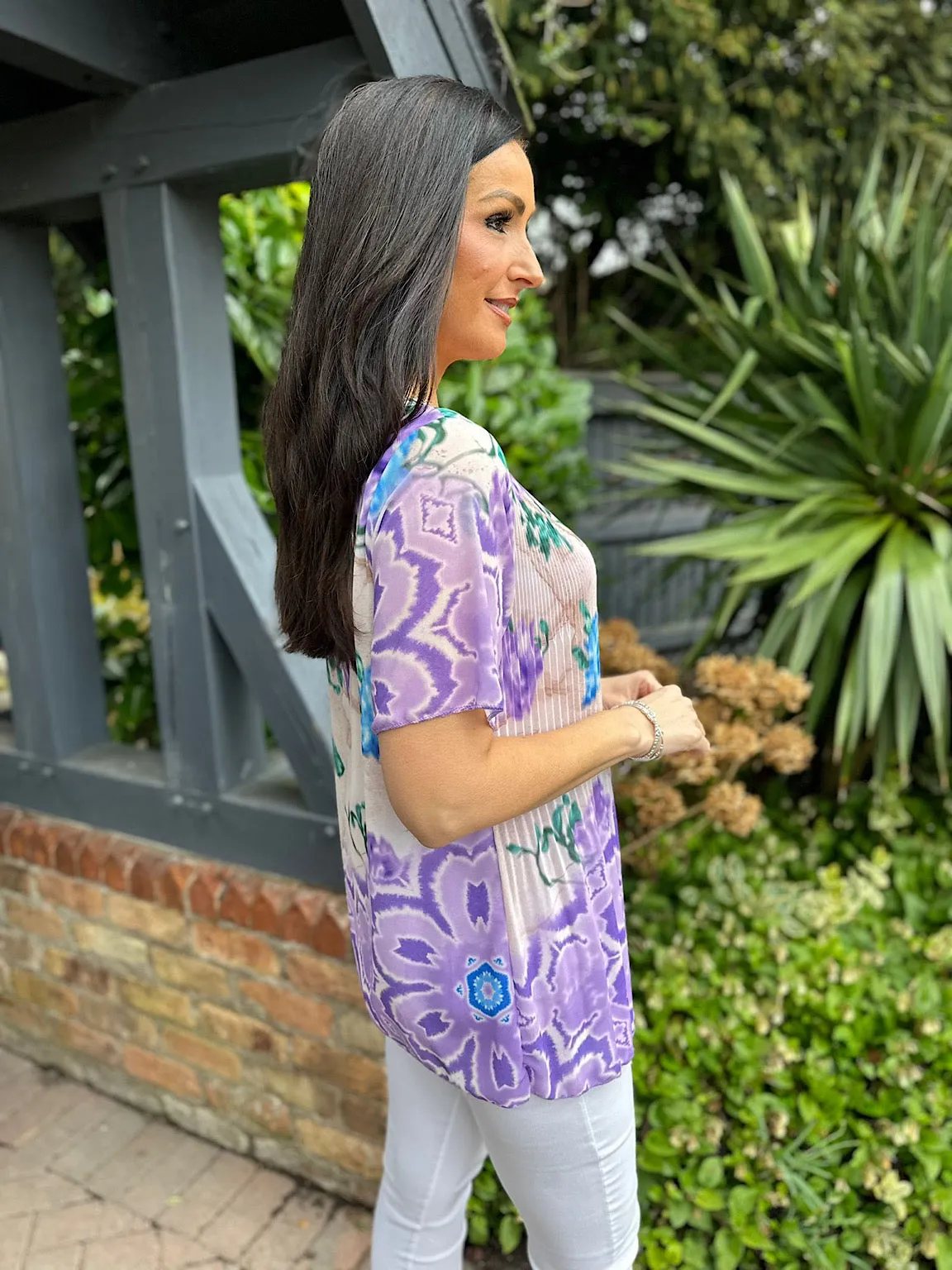 Lilac Floral Blouse - Colour Blend - Bethany