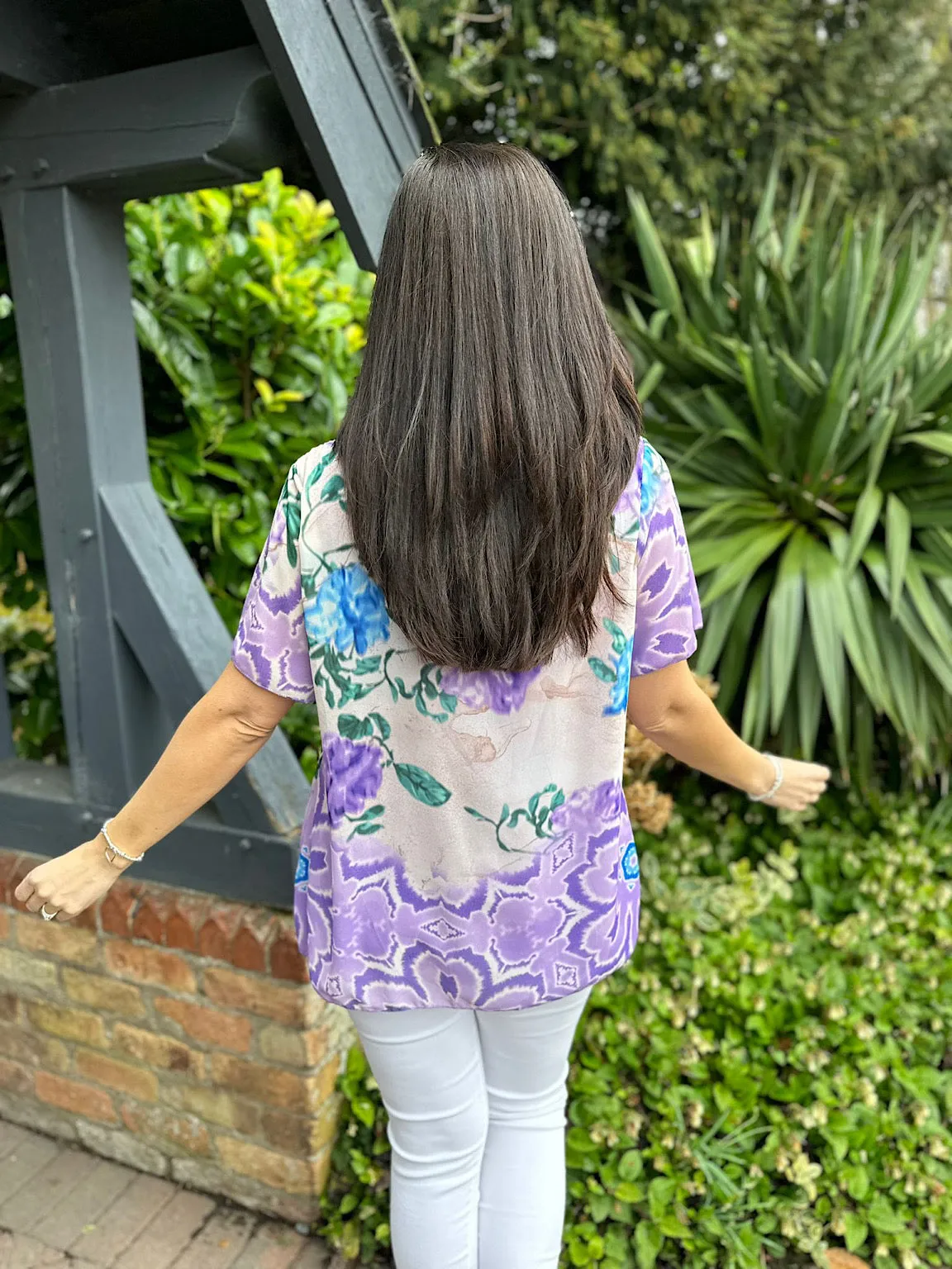 Lilac Floral Blouse - Colour Blend - Bethany