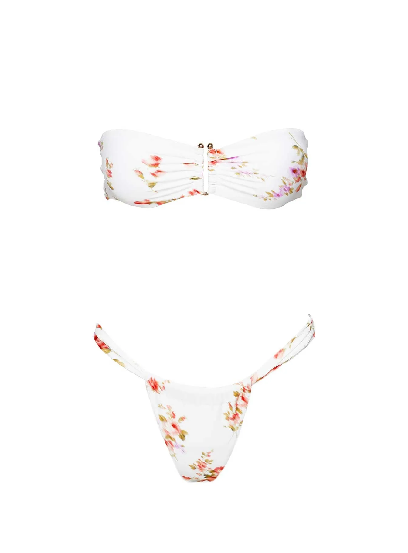 Lizzey White Floral Bikini Bottoms