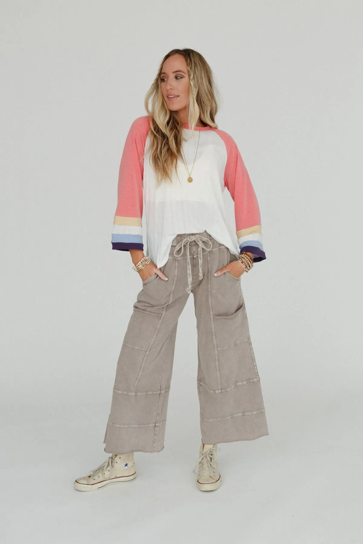 Lucky One Wide Leg Taupe Pants