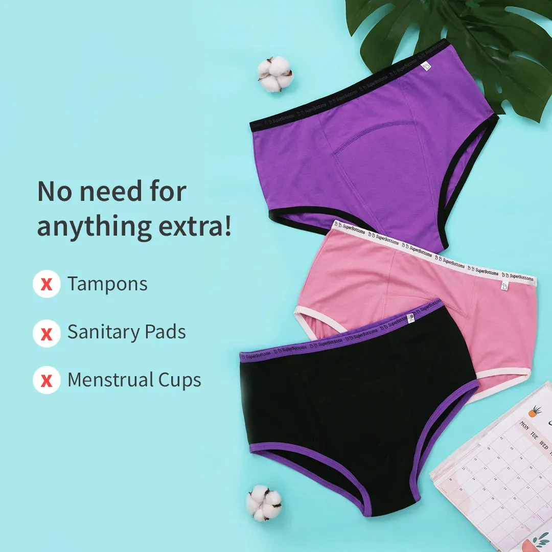 Max Absorb Underwear Pack of 5 - 3 Lilac and 2 Pink - Buy Now!