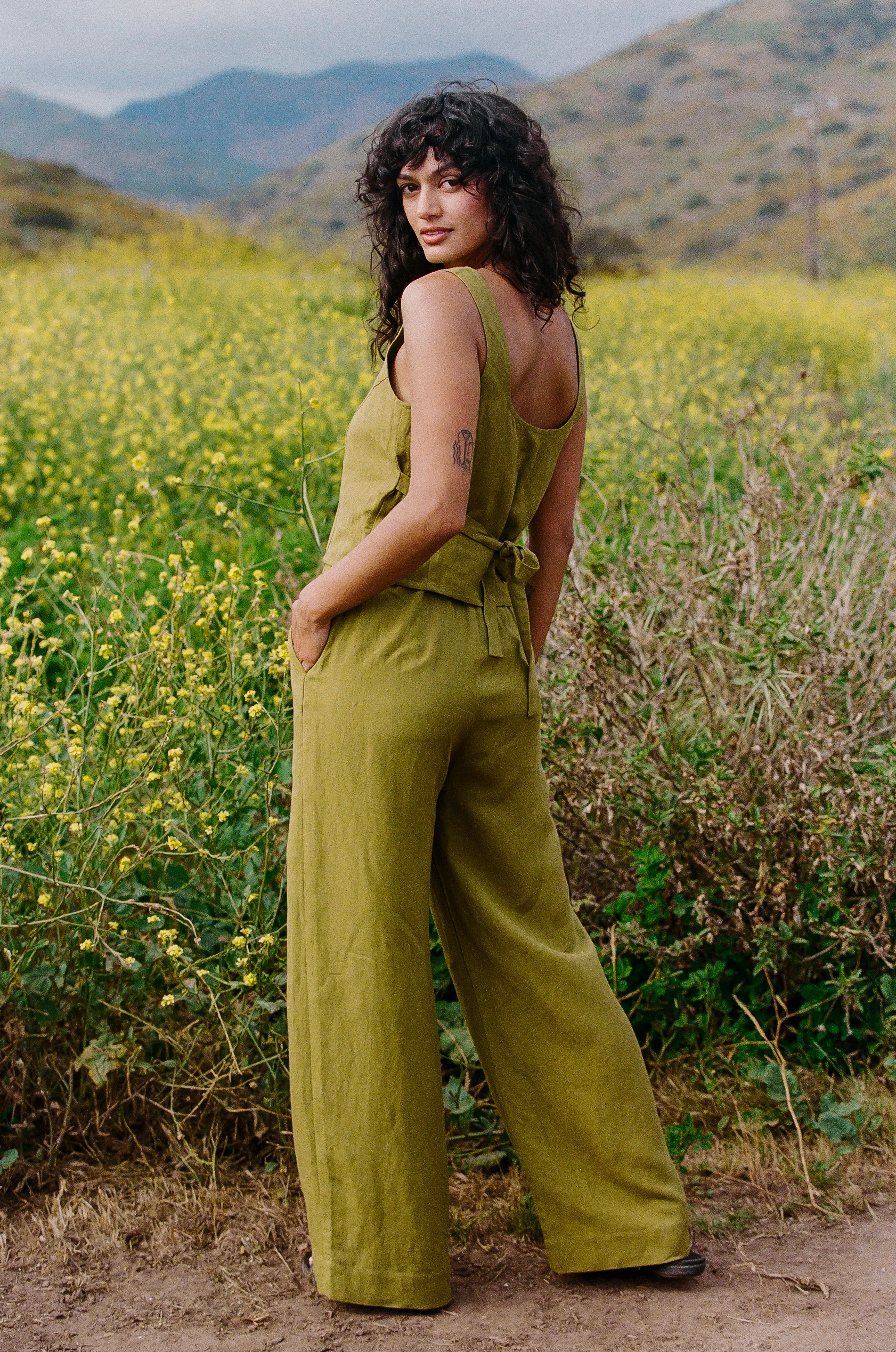 Maya Olive Wide Leg Pants - Shop Now