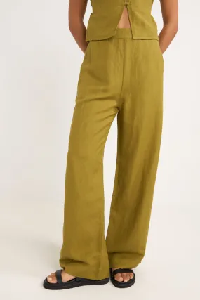 Maya Olive Wide Leg Pants - Shop Now