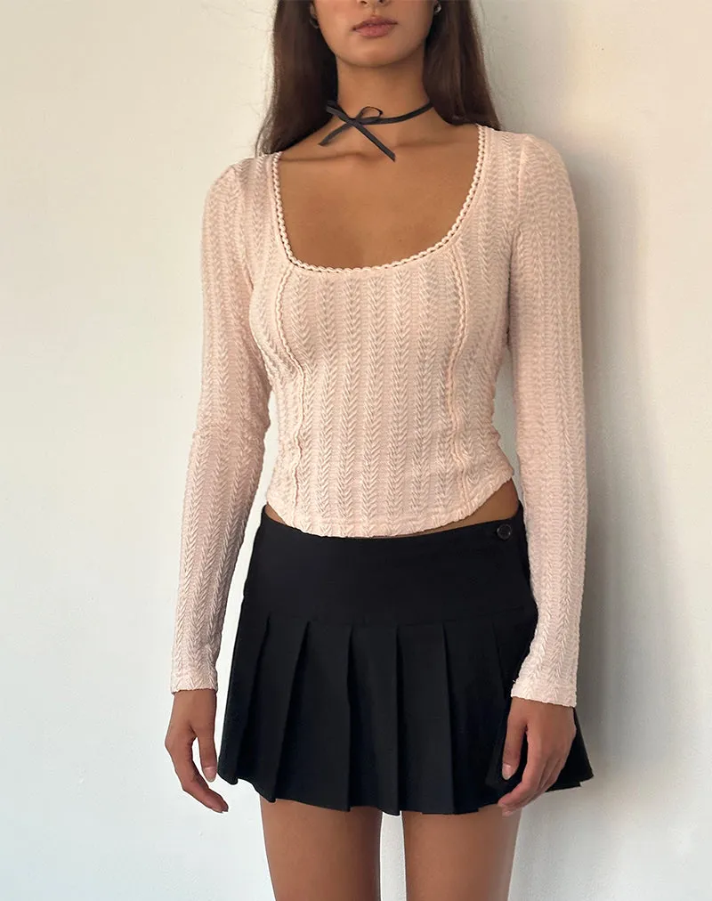 Melissa Long Sleeve Top Light Peach