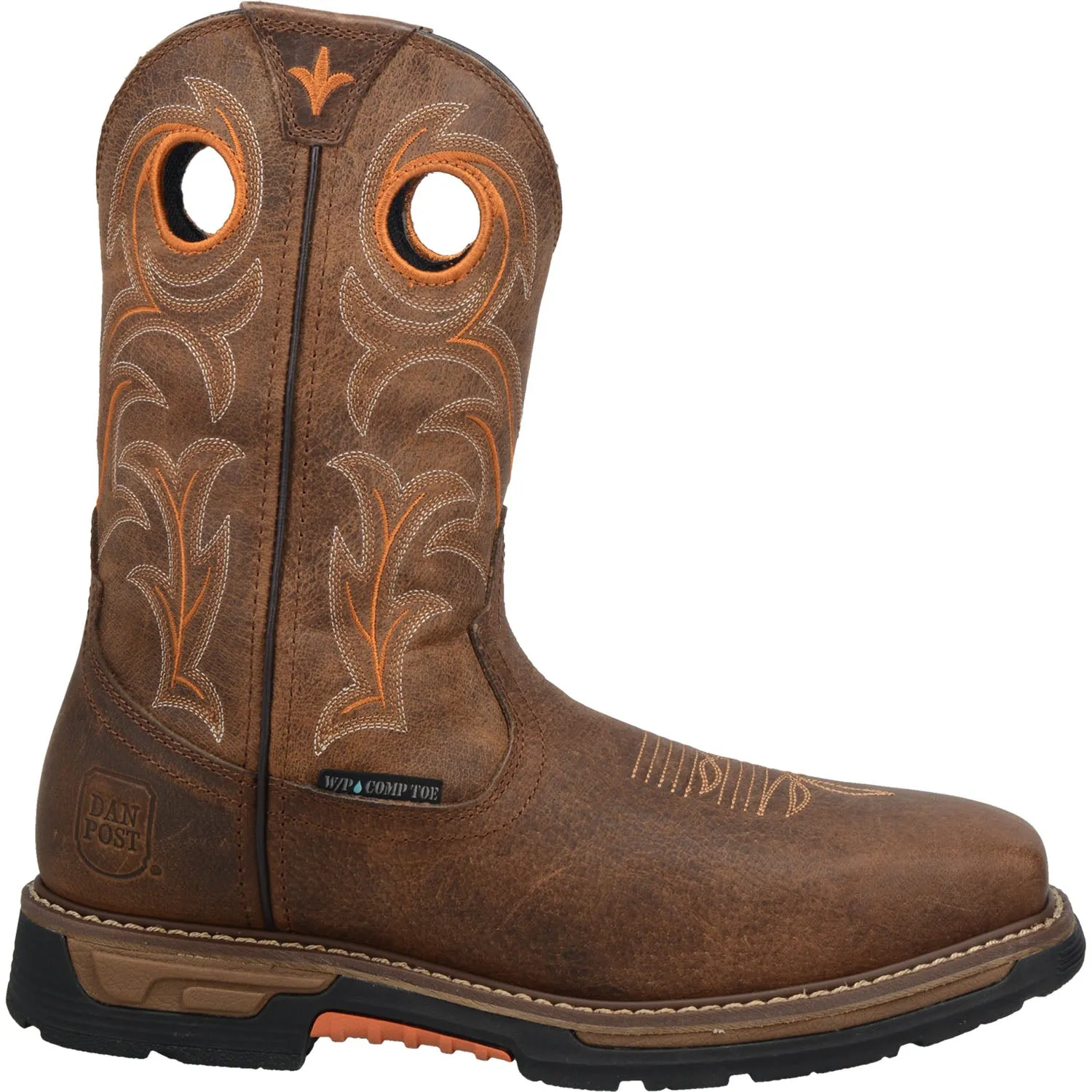 Men's Brown Waterproof Cowboy Boots Leather | 11in Storm's Eye by Dan Post