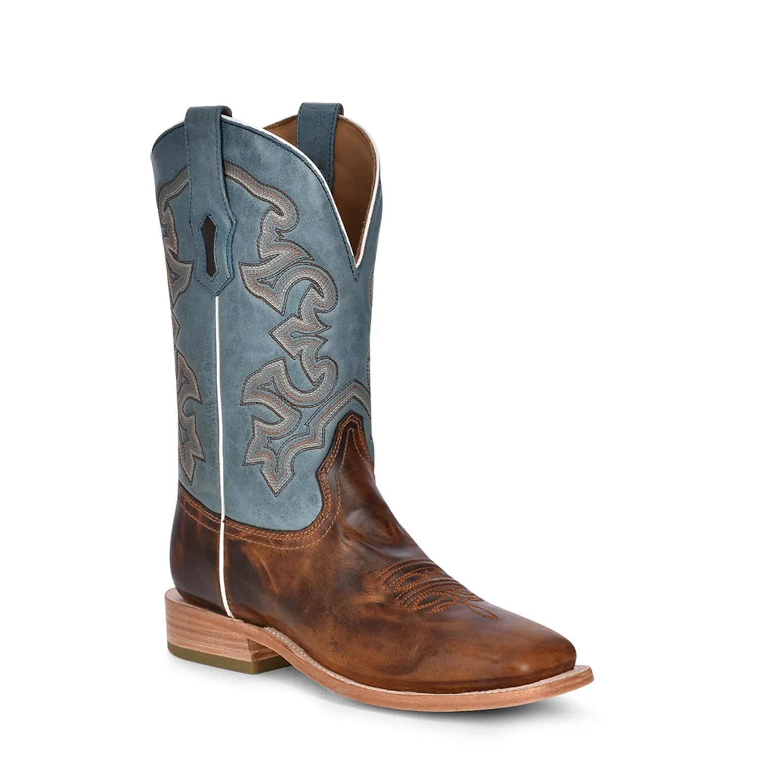 Mens Leather Blue/Tan Western Cowboy Boots - Corral