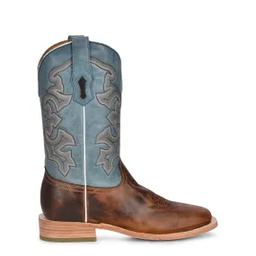 Mens Leather Blue/Tan Western Cowboy Boots - Corral