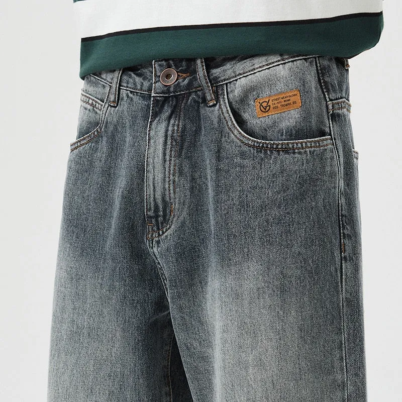 Men's Teen Micro Span Straight Loose Jeans Trousers