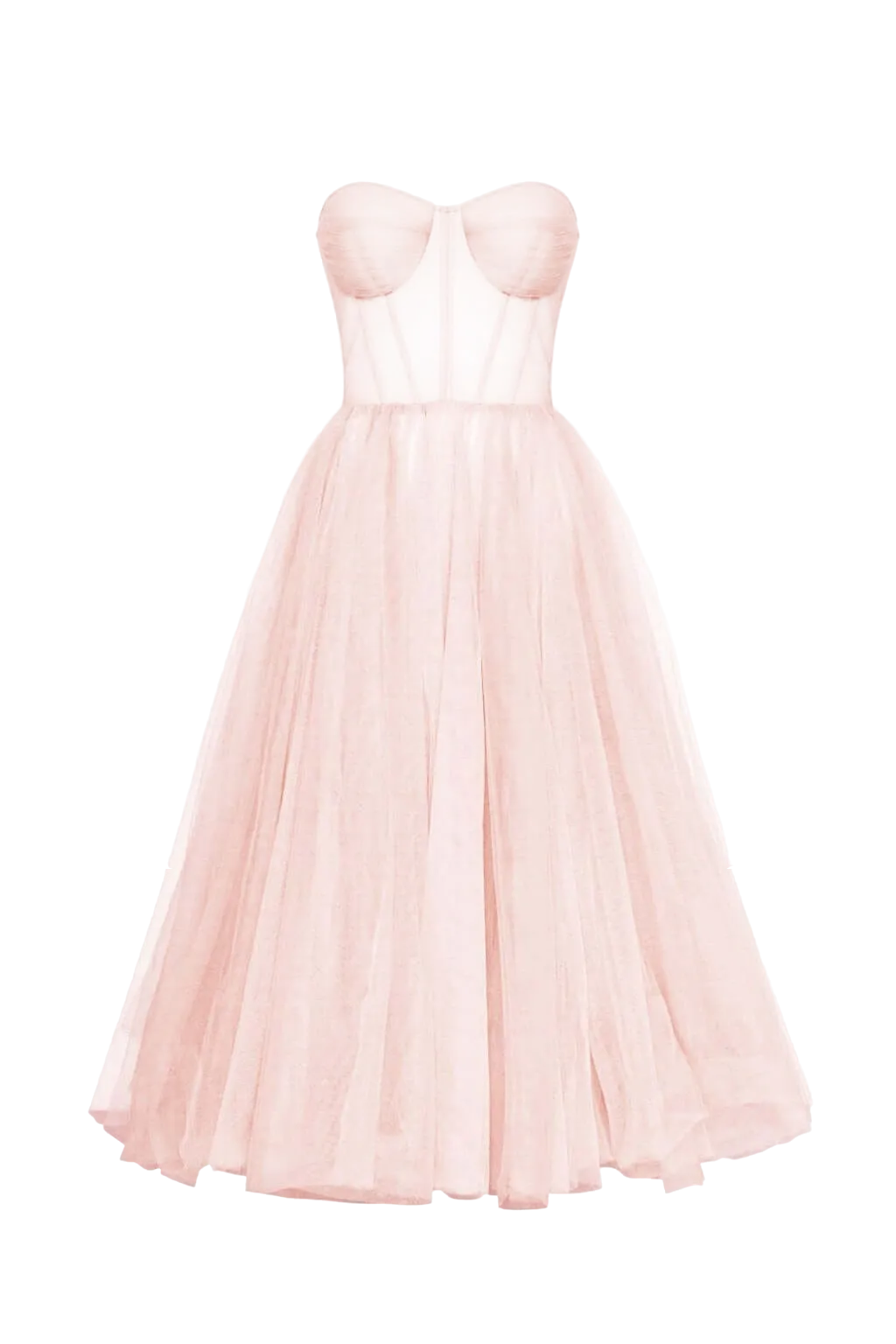 Misty Rose Strapless Tulle Dress