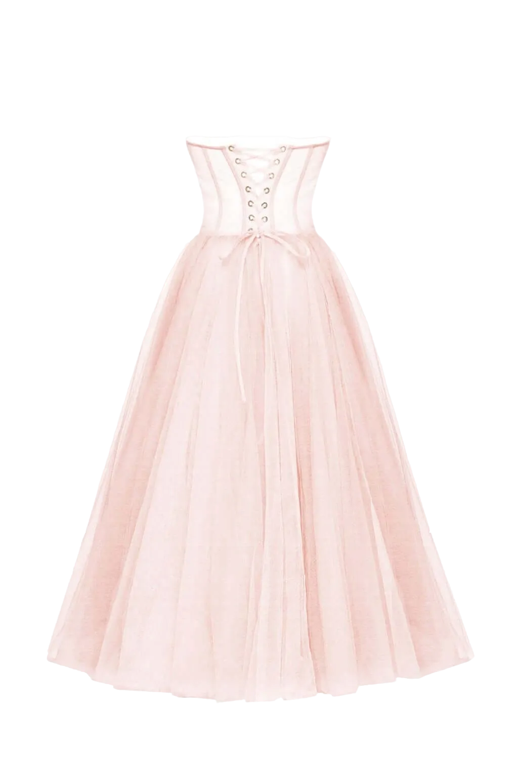 Misty Rose Strapless Tulle Dress