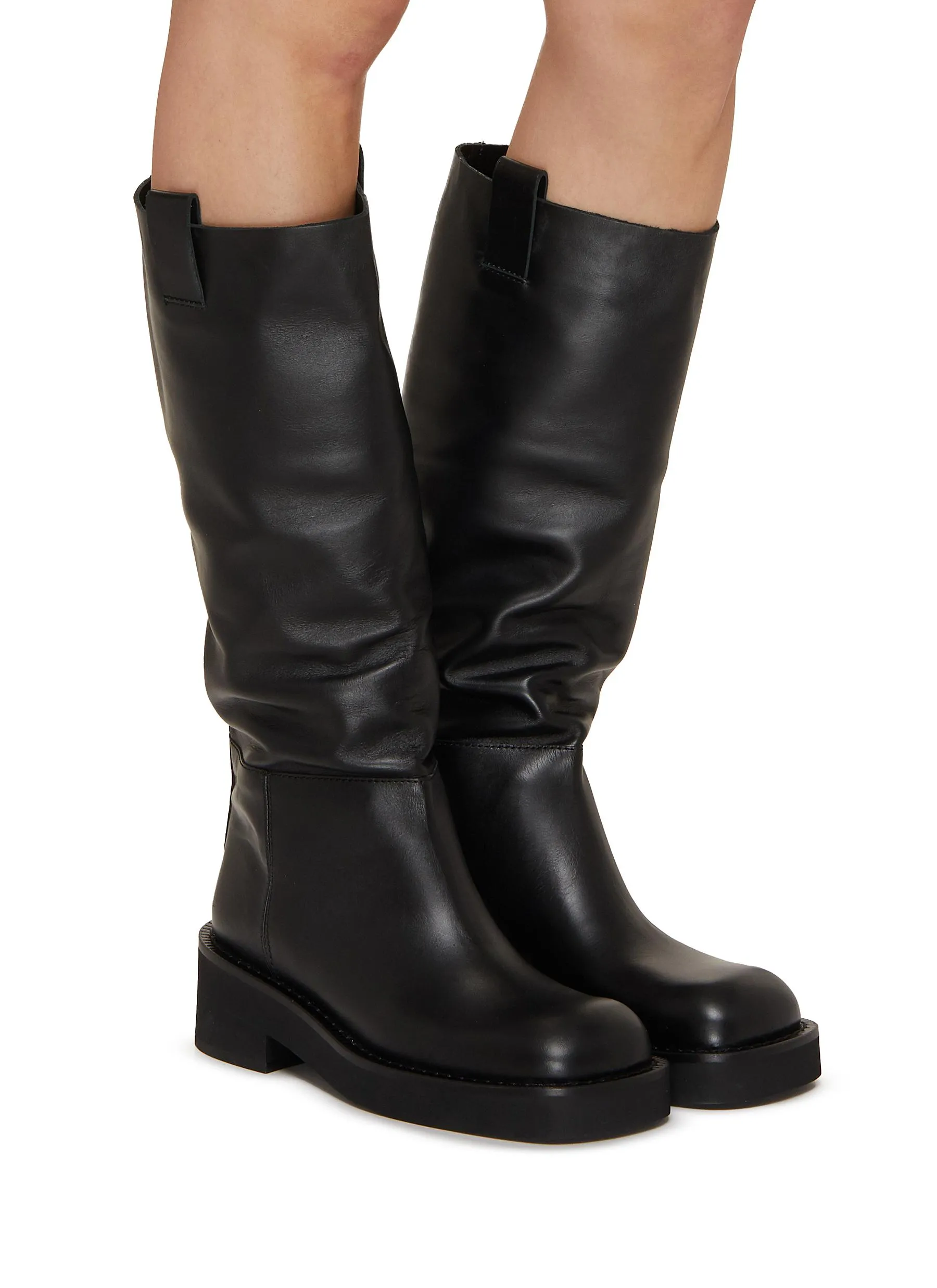 MM6 MAISON MARGIELA Flat Tall Leather Riding Boots