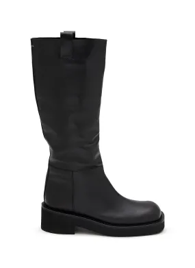 MM6 MAISON MARGIELA Flat Tall Leather Riding Boots