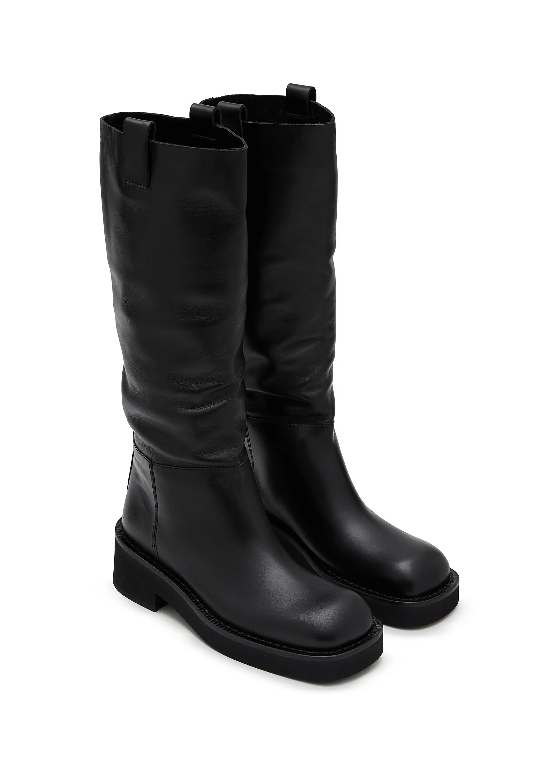 MM6 MAISON MARGIELA Flat Tall Leather Riding Boots