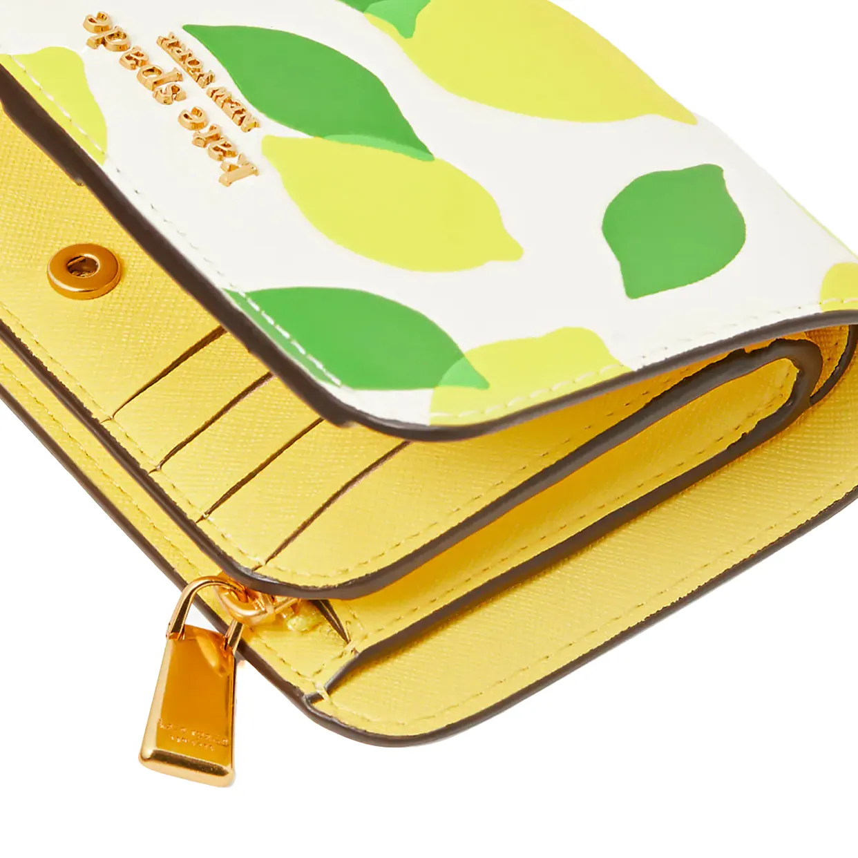 Morgan Lemon Toss Compact Wallet - Yellow/Multi