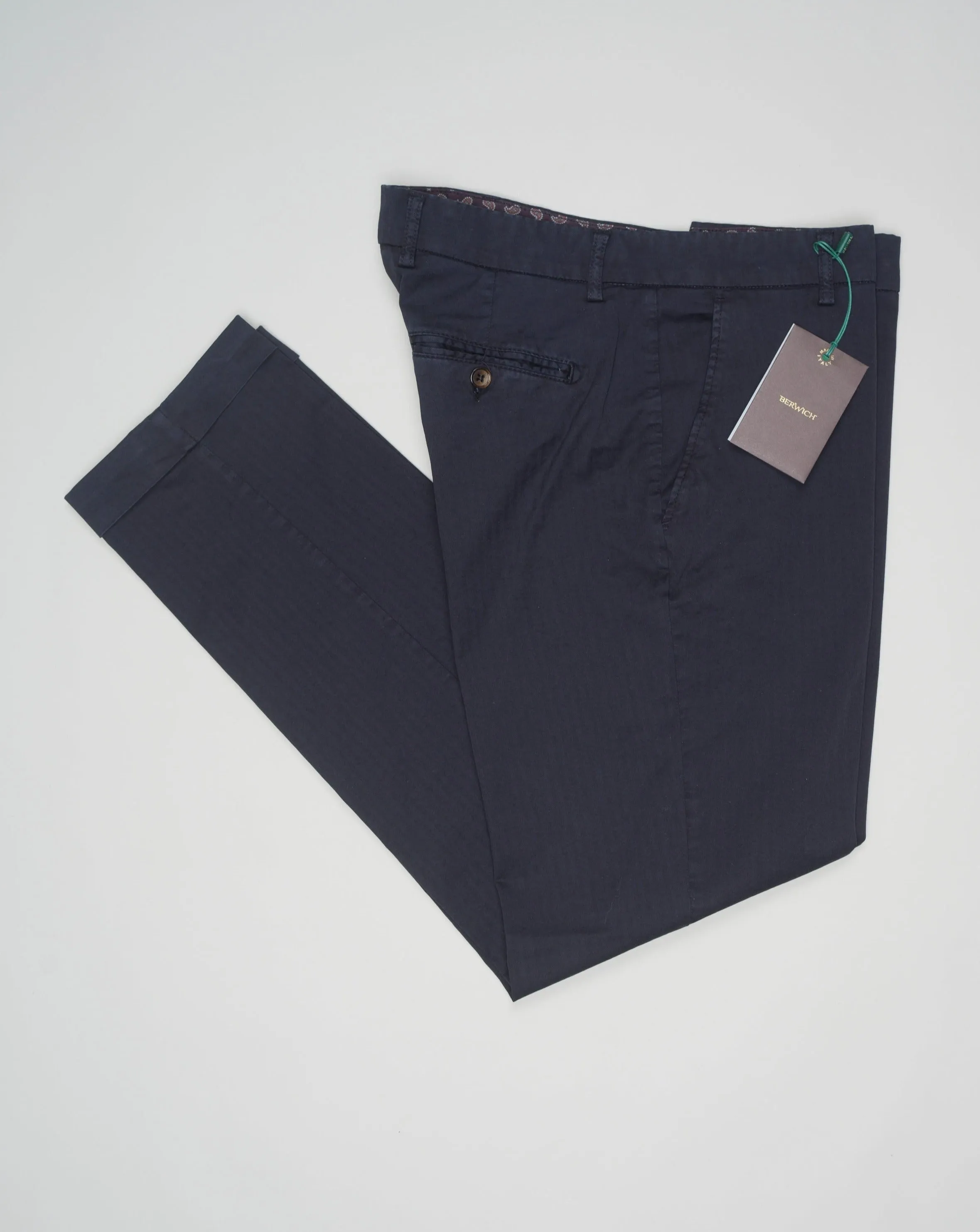 Navy Herringbone Cotton Trousers - Berwich Sauma 20th Anniversary Celebratory Edition