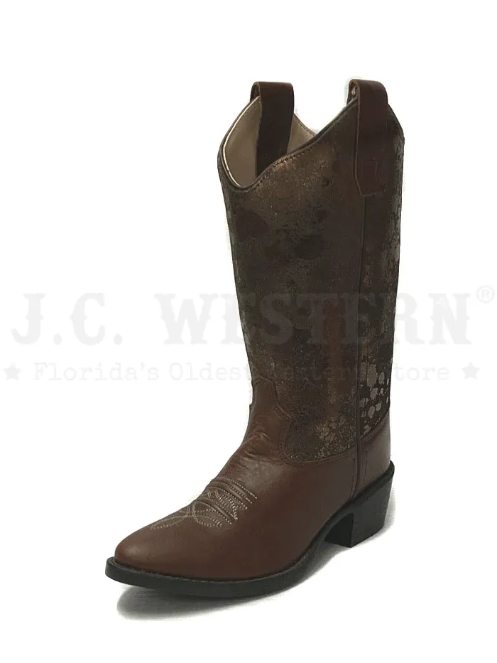 Old West Kids Western Boot Brown