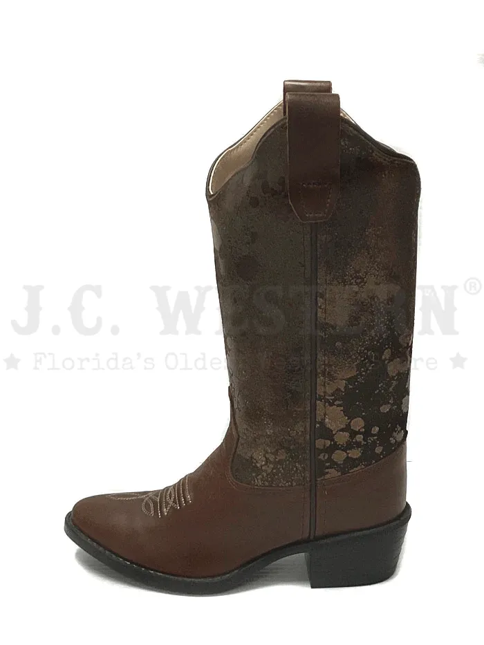 Old West Kids Western Boot Brown